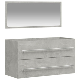 Bathroom Cabinet with Mirror Concrete Grey Engineered Wood - thumbnail 2