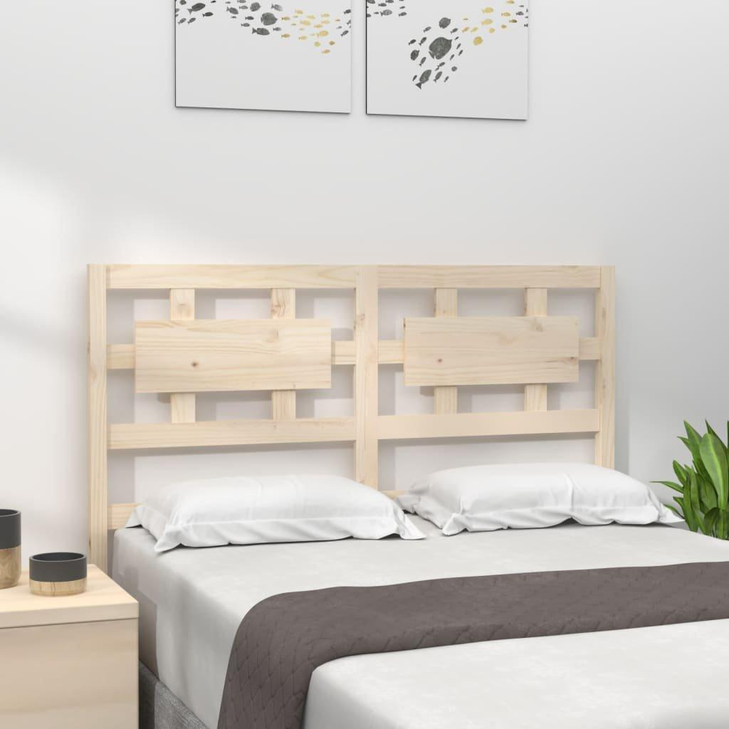 Bed Headboard 205.5x4x100 cm Solid Wood Pine - image 1