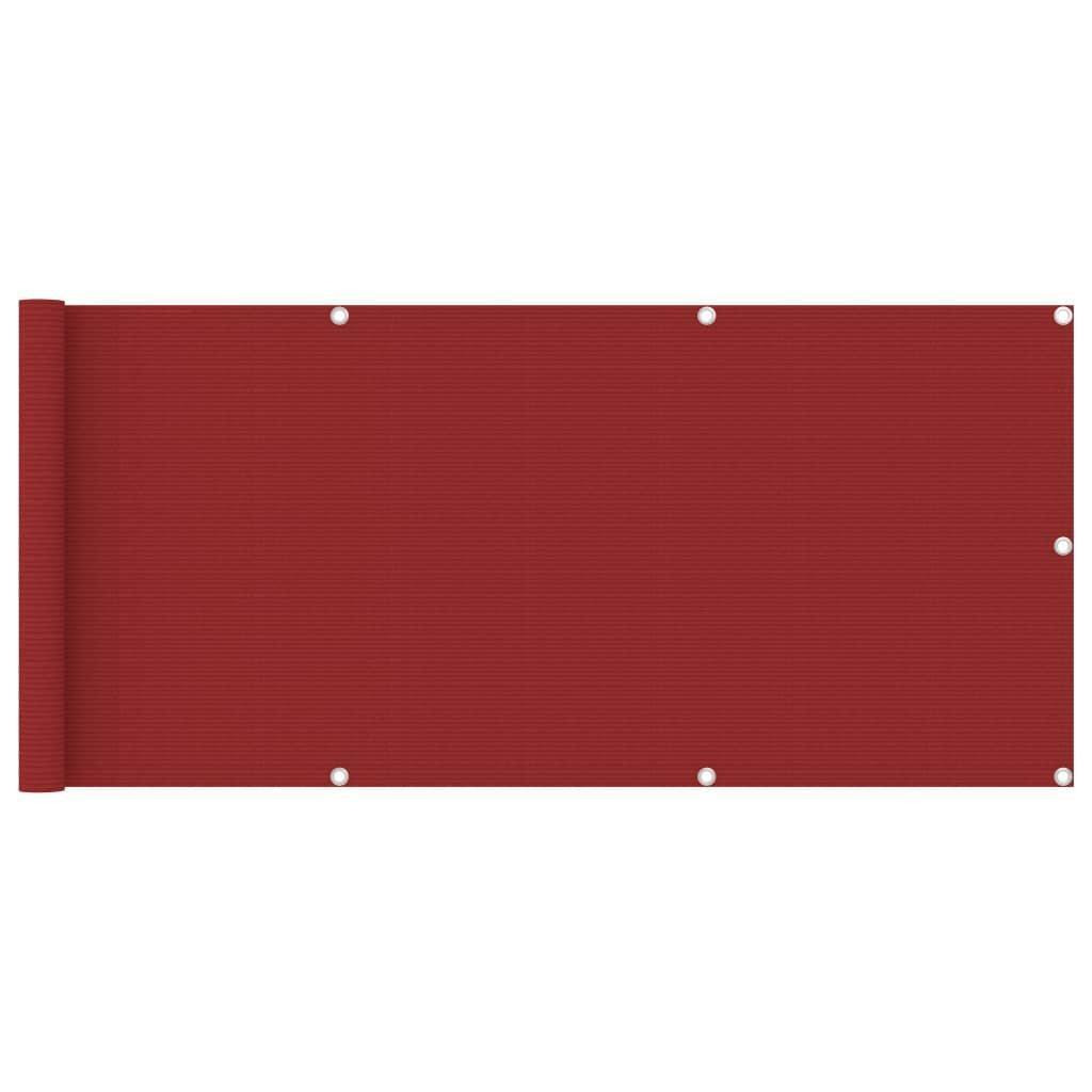 Balcony Screen Red 75x400 cm HDPE - image 1