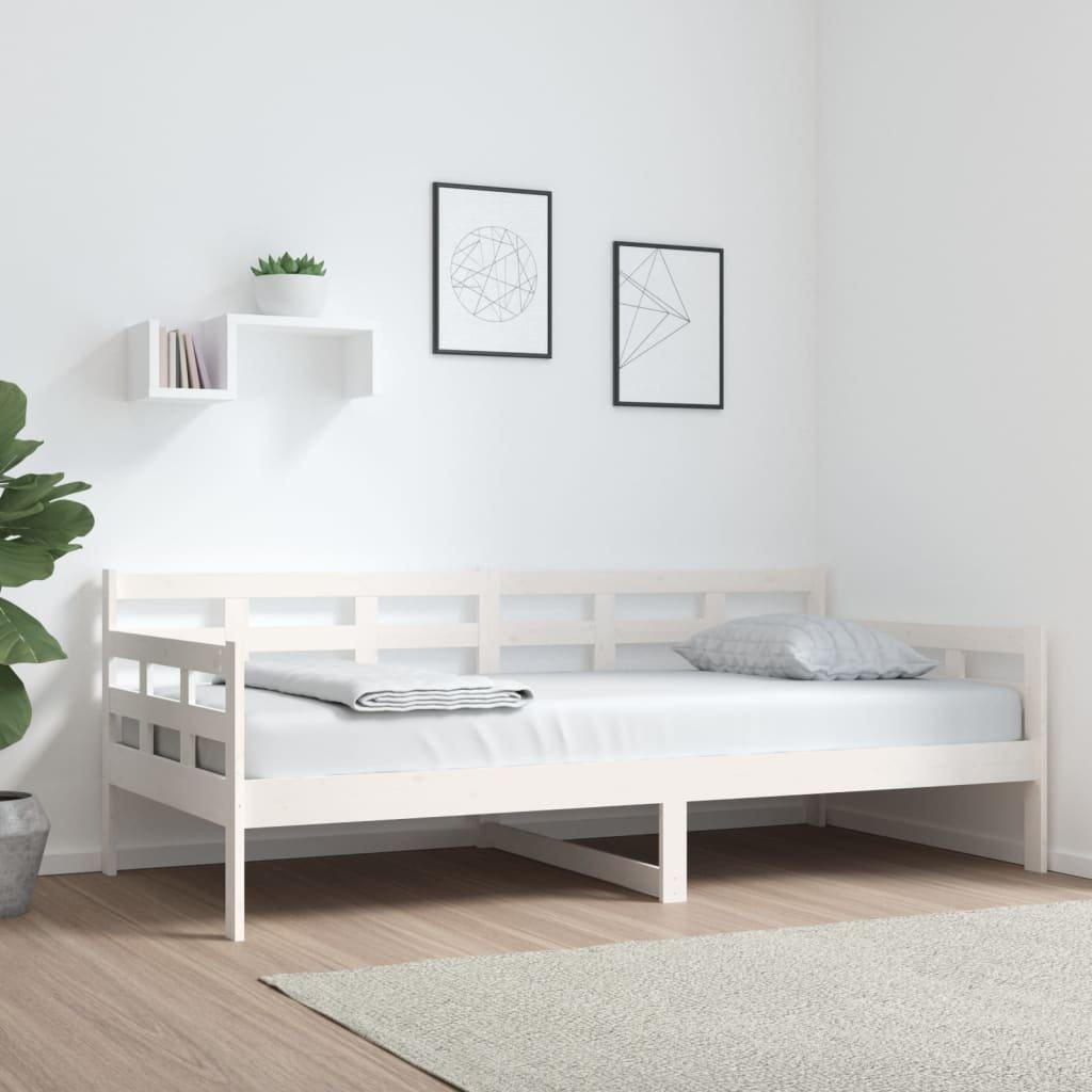 Day Bed White Solid Wood Pine 90x190 cm - image 1