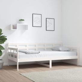 Day Bed White Solid Wood Pine 90x190 cm - thumbnail 1