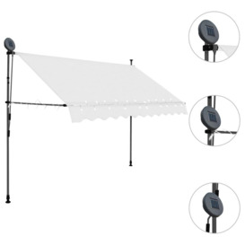 Manual Retractable Awning with LED 300 cm Cream - thumbnail 3