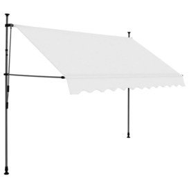 Manual Retractable Awning with LED 300 cm Cream - thumbnail 2