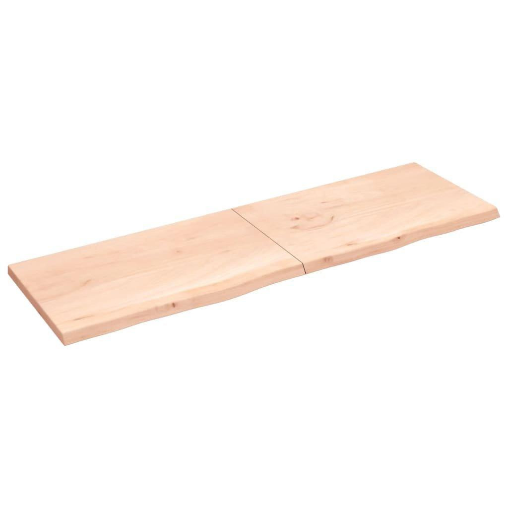 Wall Shelf 200x60x(2-4) cm Untreated Solid Wood Oak - image 1