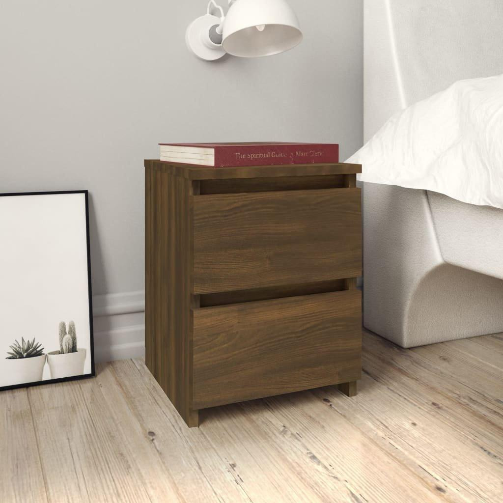 Bedside Cabinets 2 pcs Brown Oak 30x30x40 cm Engineered Wood - image 1