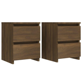 Bedside Cabinets 2 pcs Brown Oak 30x30x40 cm Engineered Wood - thumbnail 2