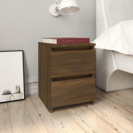 Bedside Cabinets 2 pcs Brown Oak 30x30x40 cm Engineered Wood - thumbnail 1