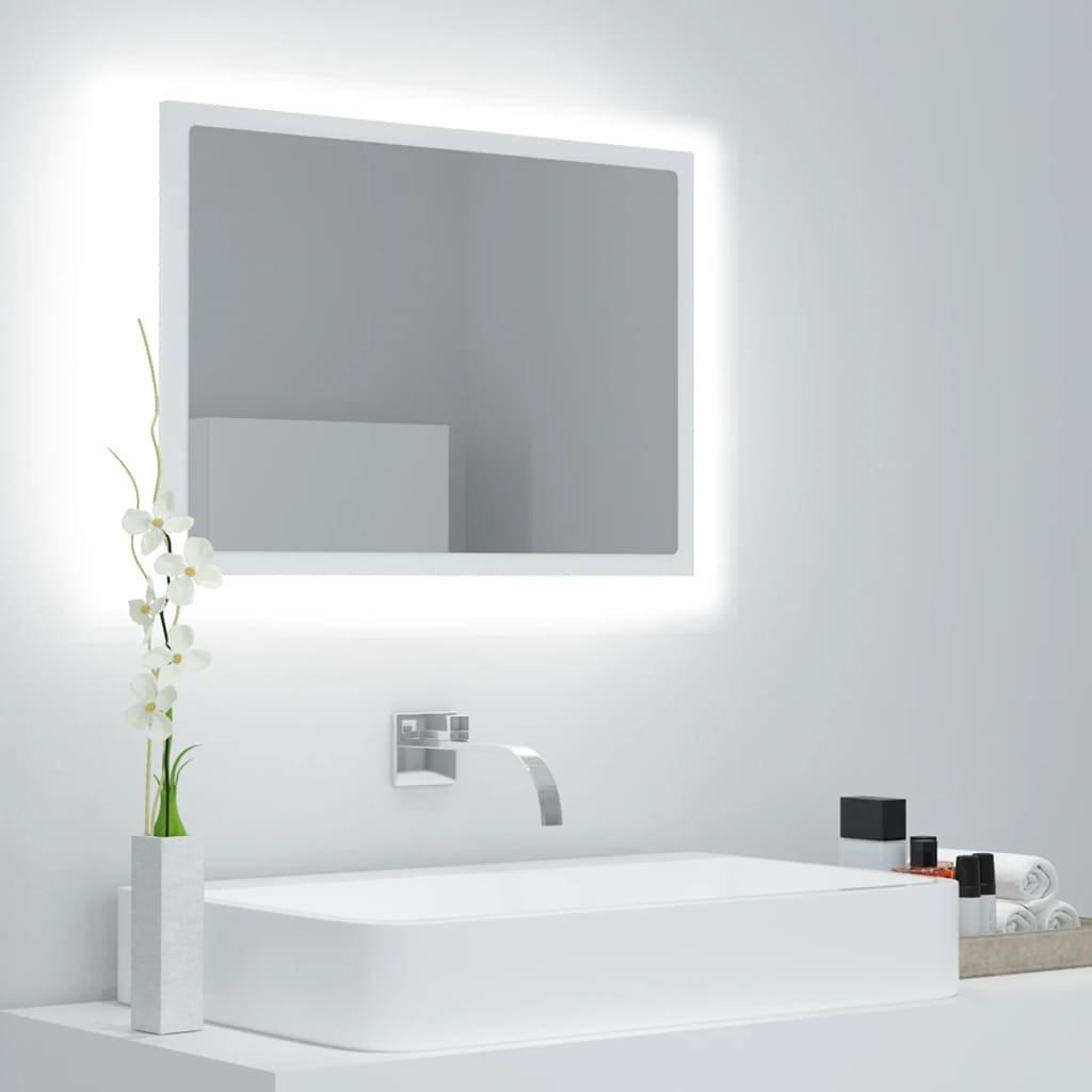 LED Bathroom Mirror White 60x8.5x37 cm Acrylic - image 1