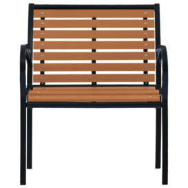 Garden Chairs 2 pcs Steel and WPC Black and Brown - thumbnail 3