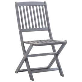 Folding Outdoor Chairs 2 pcs Solid Acacia Wood - thumbnail 3