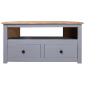 Corner TV Cabinet Grey 93x49x49 cm Solid Pine Panama Range - thumbnail 2
