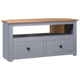 Corner TV Cabinet Grey 93x49x49 cm Solid Pine Panama Range - thumbnail 1