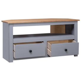 Corner TV Cabinet Grey 93x49x49 cm Solid Pine Panama Range - thumbnail 3