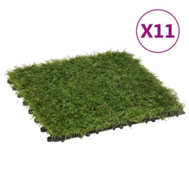 Artificial Grass Tiles 11 pcs Green 30x30 cm