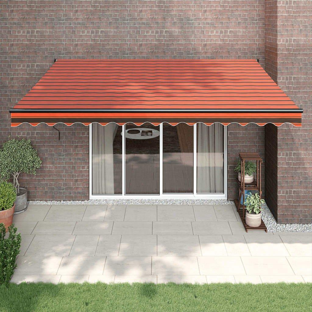 Retractable Awning Orange and Brown 4x3 m Fabric and Aluminium - image 1