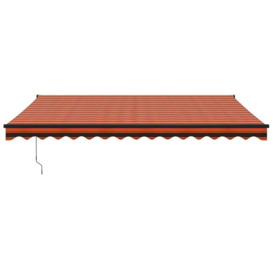 Retractable Awning Orange and Brown 4x3 m Fabric and Aluminium - thumbnail 3
