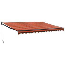 Retractable Awning Orange and Brown 4x3 m Fabric and Aluminium - thumbnail 2