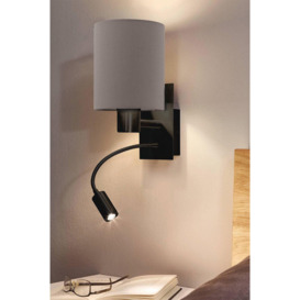Pasteri Black/Brown Wall Lamp With Reading Light - thumbnail 2
