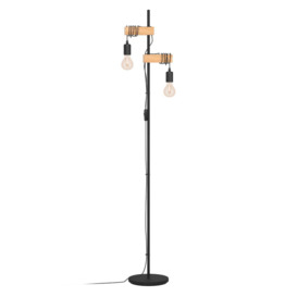 Townshend Natural Metal And Wood 2 Light Floor Lamp