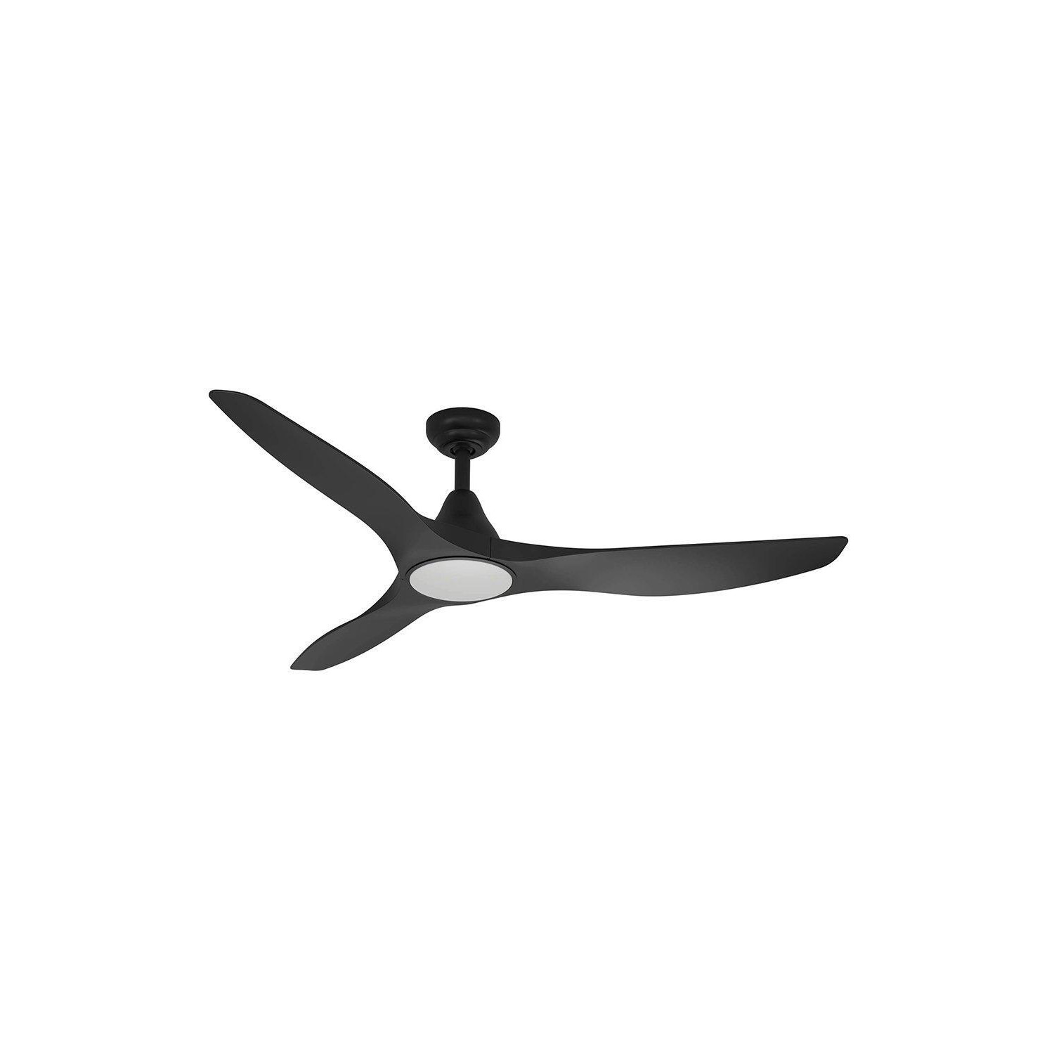 Portsea Matte Black Ceiling Fan With Integrated LEDs - image 1