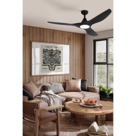 Portsea Matte Black Ceiling Fan With Integrated LEDs - thumbnail 2