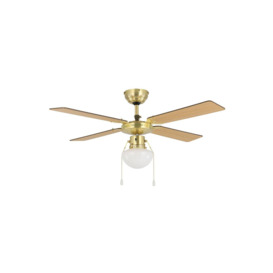 Fortaleza Bronze And Natural Wood Ceiling Fan With Light - thumbnail 2