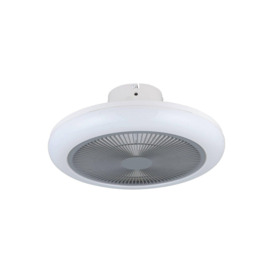Kostrena Compact Grey Ceiling Fan With Integrated LEDs - thumbnail 1