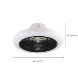 Kostrena Compact Black Ceiling Fan With Integrated LEDs - thumbnail 3