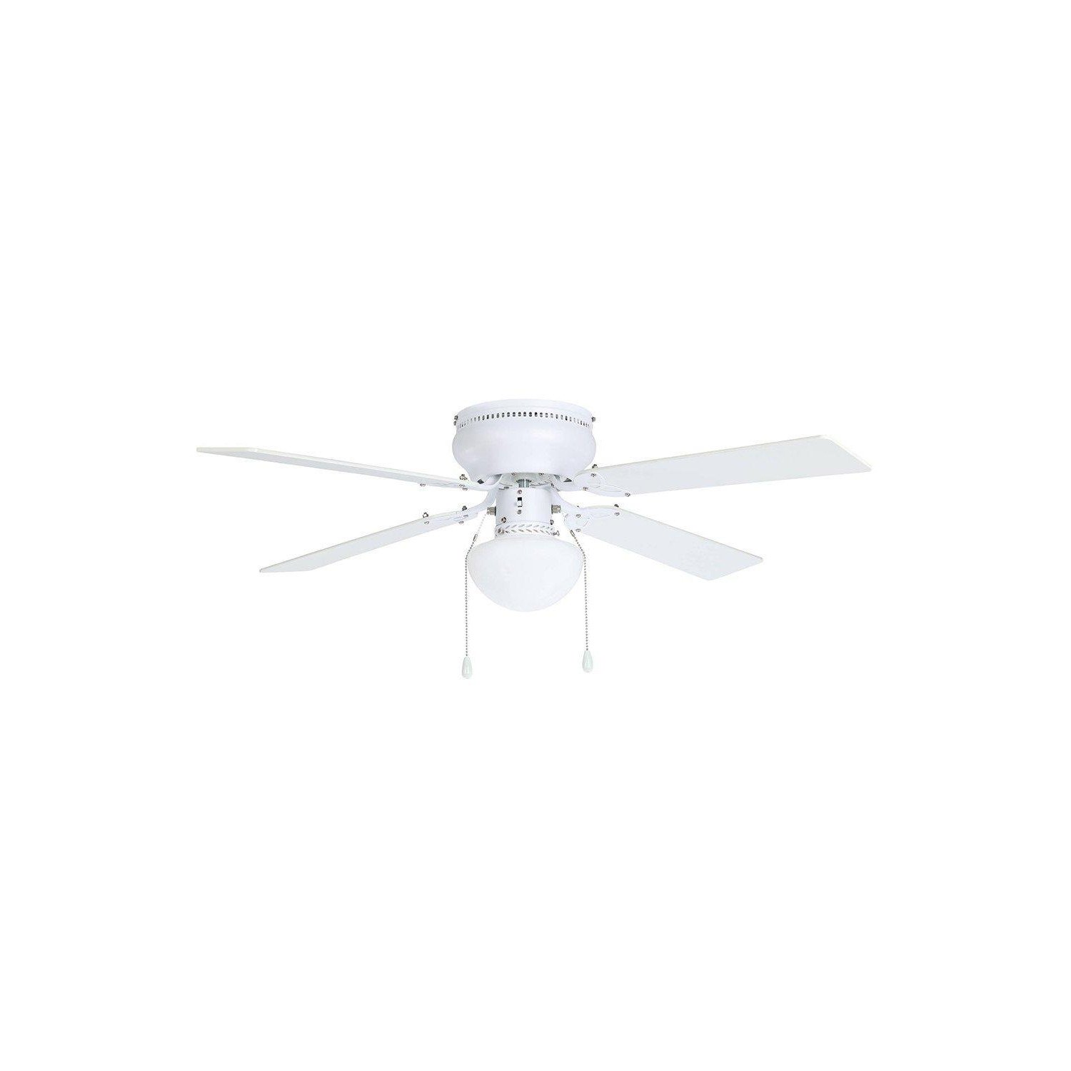 Cagliari White And Wooden-effect Ceiling Fan With Light - image 1