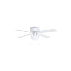 Cagliari White And Wooden-effect Ceiling Fan With Light - thumbnail 1
