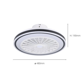 Almeria Compact White Ceiling Fan With Integrated LEDs - thumbnail 3