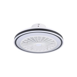 Almeria Compact White Ceiling Fan With Integrated LEDs - thumbnail 1