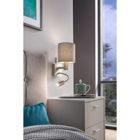 Pasteri Steel And Fabric Wall/ Reading Light - thumbnail 2