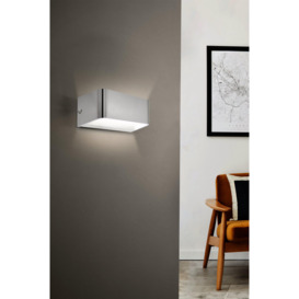 Sania 4 LED Satin Nickel Cube Aluminium Wall Light - thumbnail 1