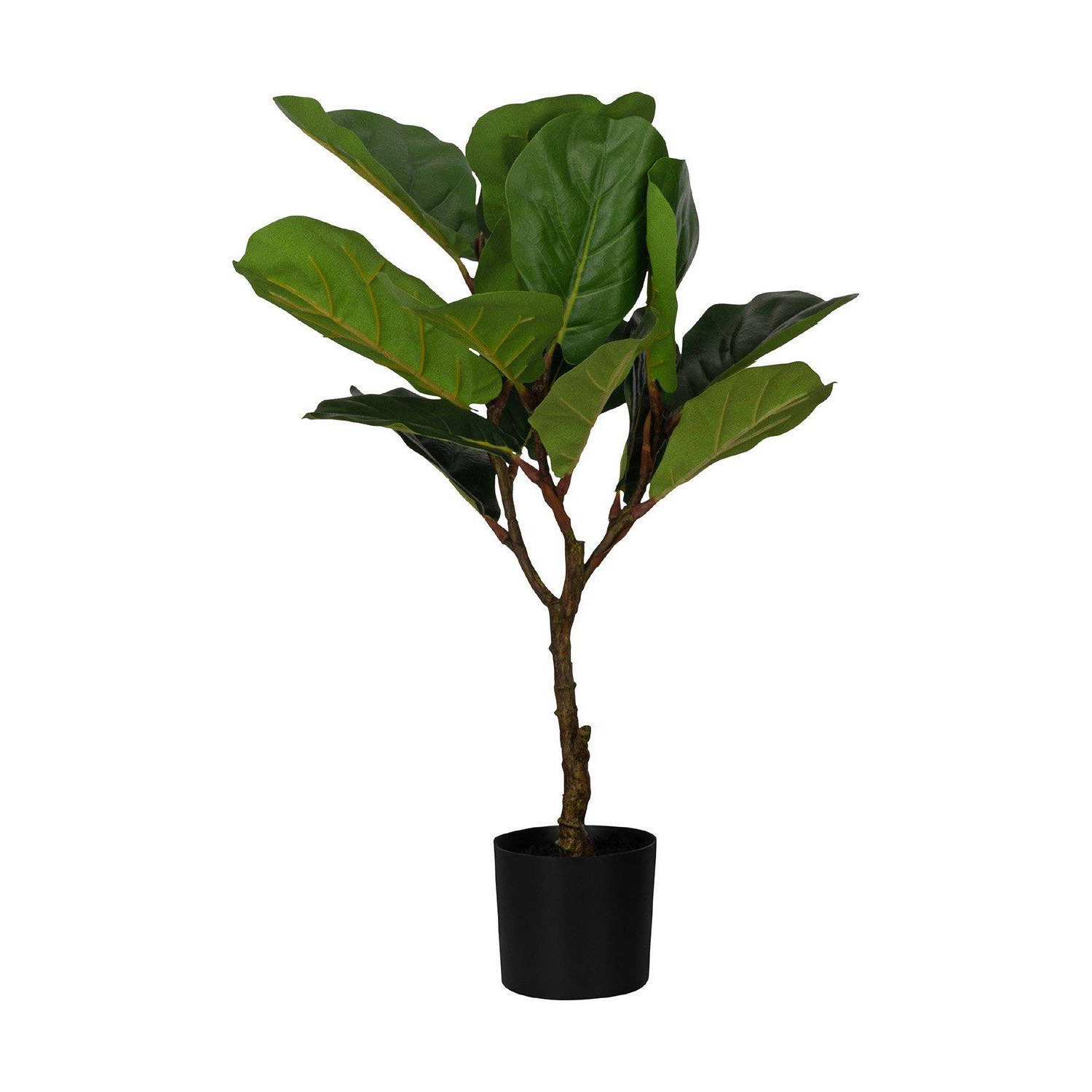 Yubetsu Artificial Fig Plant With Black Plastic Pot - image 1