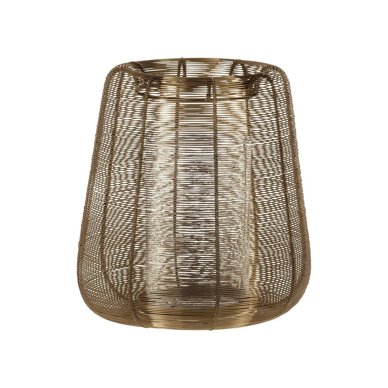 Hagony Candleholder With Gold Wireframe Bowl - image 1