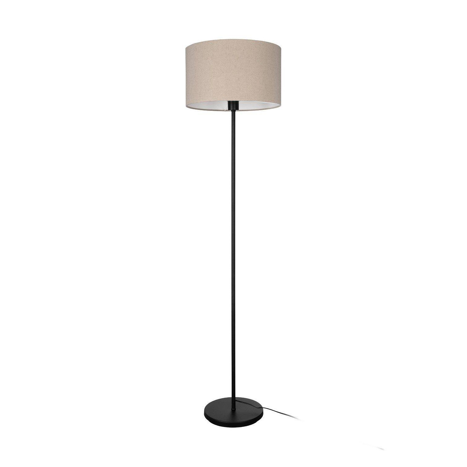 Feniglia Natural Linen Drum-Shaped Floor Lamp - image 1