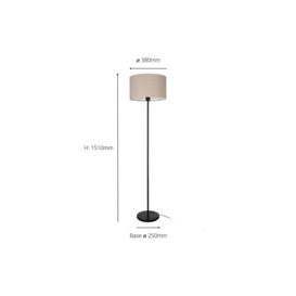Feniglia Natural Linen Drum-Shaped Floor Lamp - thumbnail 3
