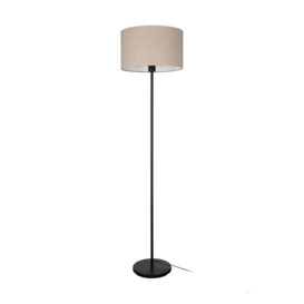 Feniglia Natural Linen Drum-Shaped Floor Lamp - thumbnail 1
