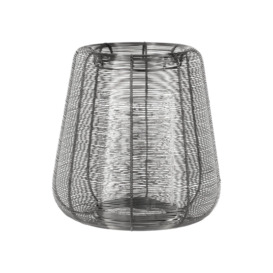 Hagony Candleholder With Silver Wireframe Bowl - thumbnail 1