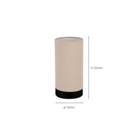 Feniglia Natural Linen Cylindrical Table Lamp - thumbnail 3
