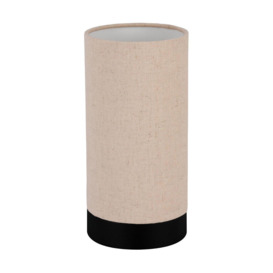 Feniglia Natural Linen Cylindrical Table Lamp - thumbnail 1