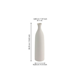 Mitane White Textured Ceramic Vase - thumbnail 3