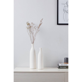 Mitane White Textured Ceramic Vase - thumbnail 2