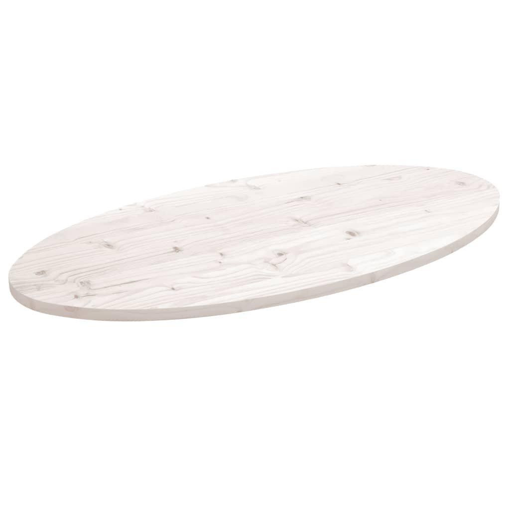 Table Top White 100x50x2.5 cm Solid Wood Pine Oval - image 1