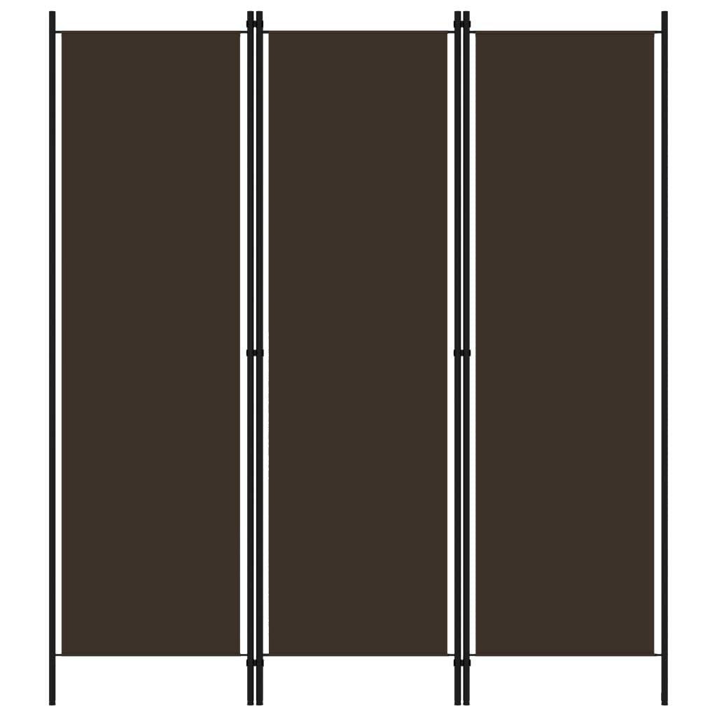 3-Panel Room Divider Brown 150x180 cm - image 1