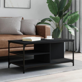 Coffee Table Black 100x50x45 cm Engineered Wood - thumbnail 1