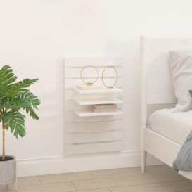 Wall-mounted Bedside Shelves 2 pcs White Solid Wood Pine - thumbnail 3