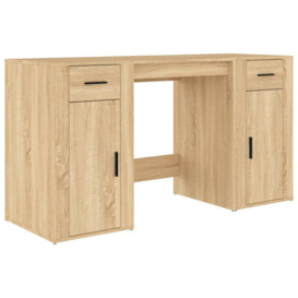 Desk with Cabinet Sonoma Oak Engineered Wood - thumbnail 2