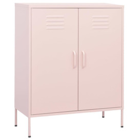 Storage Cabinet Pink 80x35x101.5 cm Steel - thumbnail 1